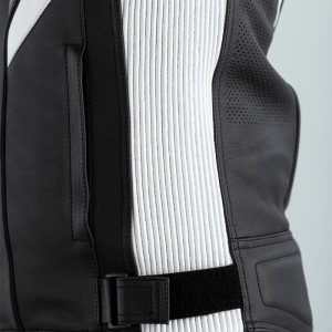 Blouson cuir RST Sabre Airbag Noir Blanc