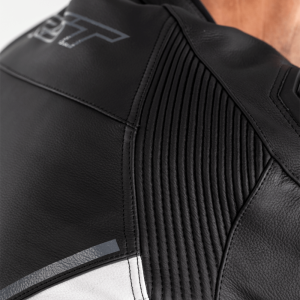 Blouson cuir RST Sabre Airbag Noir Blanc