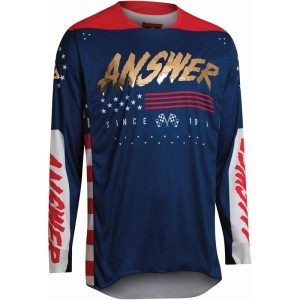 Maillot ANSWER A22 Elite Redzone Bleu Blanc Rouge