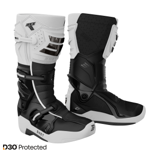 Bottes Race 8 2026 - Blanc/Noir Chromé