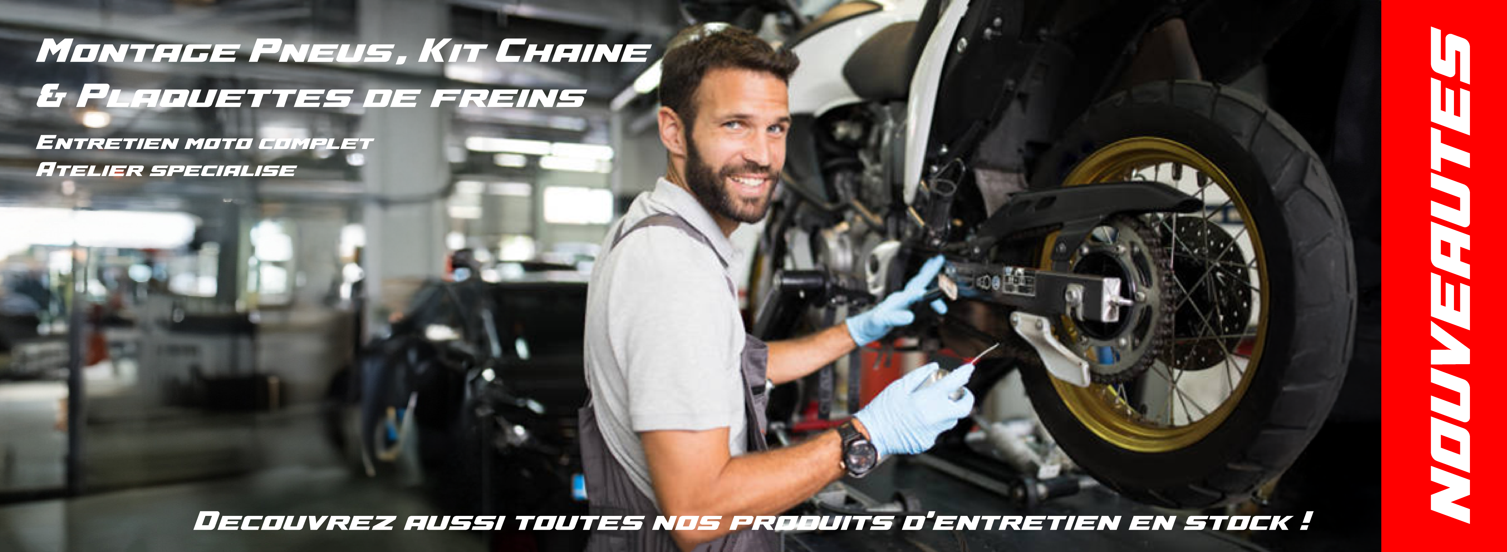 Montage pneus, kit chaîne & plaquettes – Service express